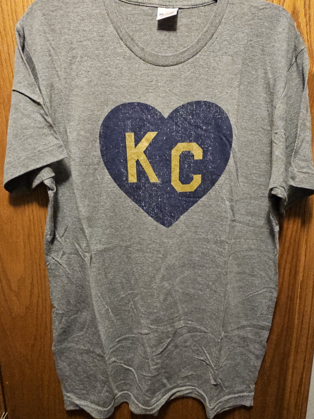 Charlie Hustle Gray KC Heart Graphic Short Sleeve Tee